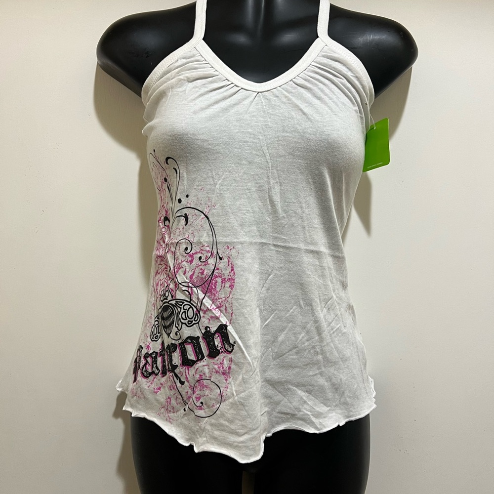 PATRON Women's Top White Color Screen Print Graphic, Licensed Top -  New